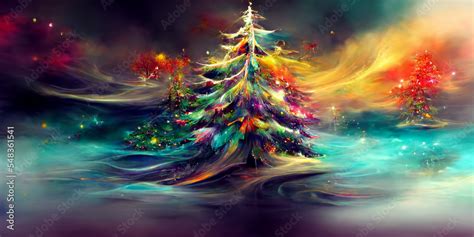 Christmas Tree Abstract Paintings