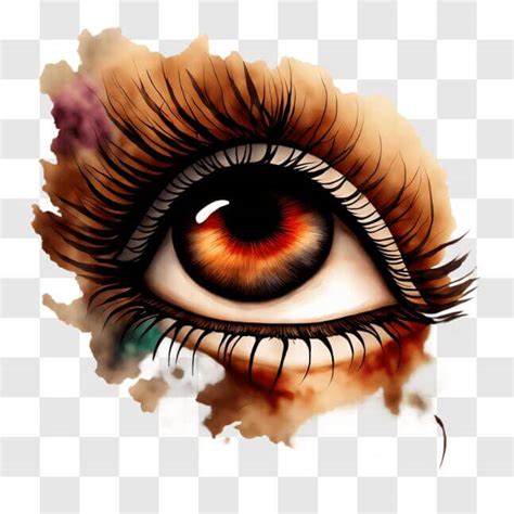 Download Eye Art with Reddish-Orange Color Scheme PNG Online - Creative ...