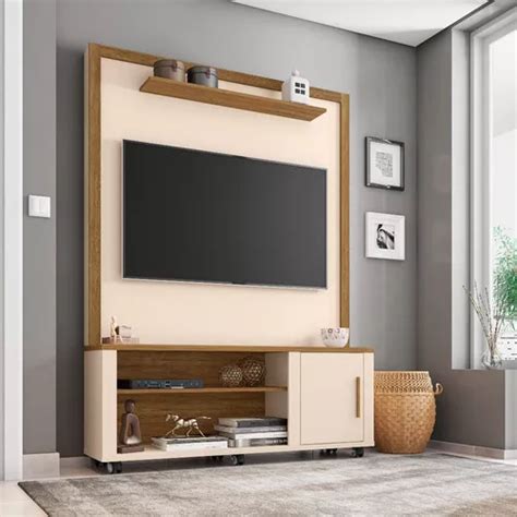 Estante Home Para Tv At Polegadas Porta Smart Bechara Cor Off