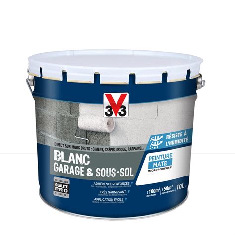 Peinture Blanc Mur Plafond V33 Garageandsous Sol Mat 10 L Leroy Merlin