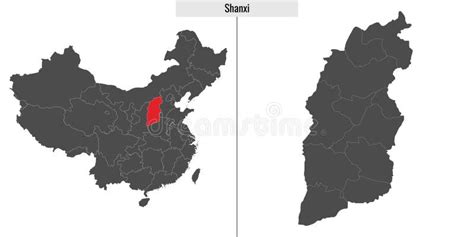 Map Of Shanxi Province Of China Stock Vector Illustration Of Overview