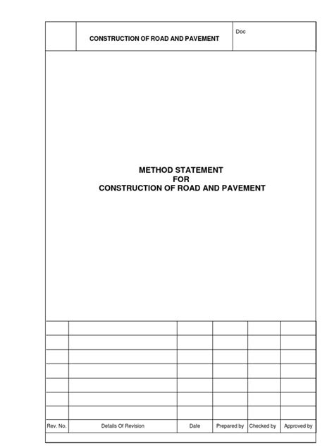 A Comprehensive Method Statement For Road And Pavement Construction Pdf Asphalt Road