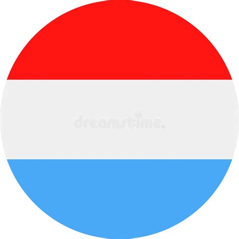 Luxembourg Flag Vector Round Flat Icon Stock Illustration