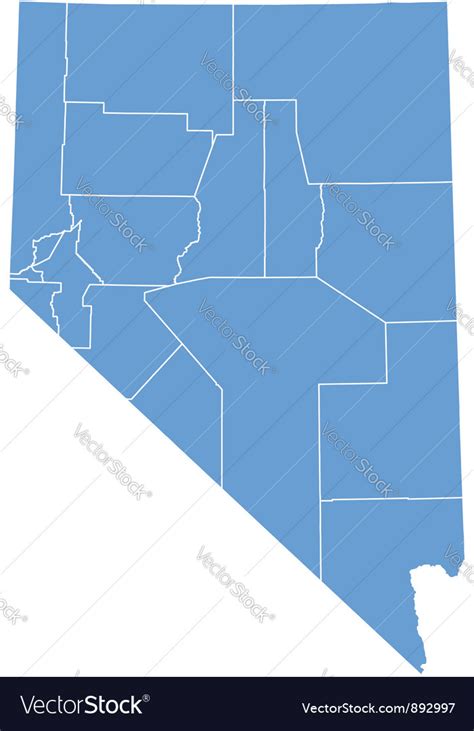 State Map Nevada Counties Royalty Free Vector Image