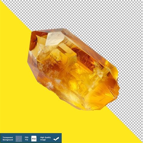 Premium Psd Radiant Citrine Crystal Isolated On White Background