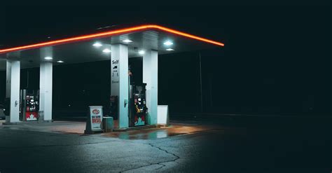 A Gas Station at Night · Free Stock Photo