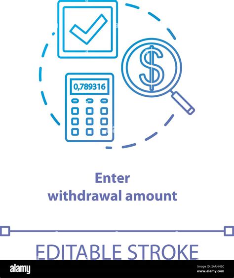 Enter Withdrawal Amount Blue Gradient Concept Icon Atm Transaction