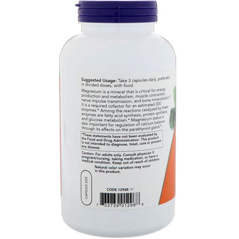 Now Foods Magnesium Citrate 240 Veg Capsules IHerb