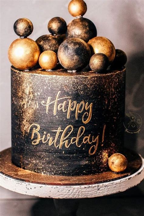 47 Cute Birthday Cakes For All Ages Black And Gold Birthday Cake