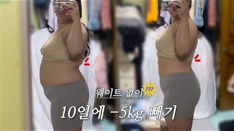 다이어트 브이로그35 운동 없이 10일 만에 5kg 빼기 굶는 다이어트🚫 고도비만헬린이운동 브이로그등산 브이로그