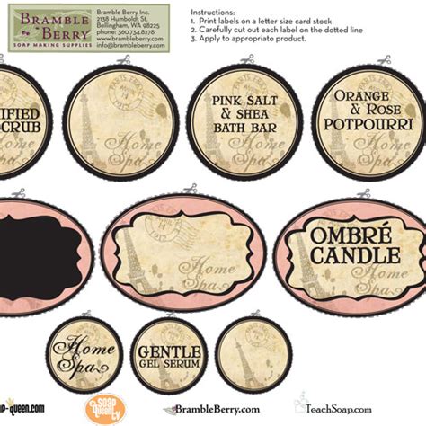 Home Spa Labels