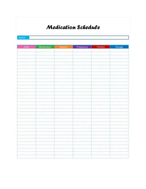 10 Free Daily Medication Schedule Templates