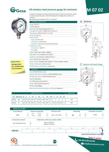 All GESA TERMOMETROS Catalogs And Technical Brochures