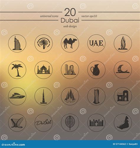 Set Of Dubai Icons Stock Vector Illustration Of Magic 57144562