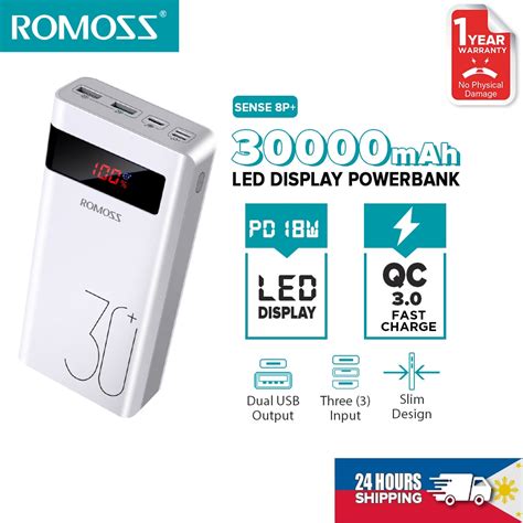 Romoss Sense 8P Plus Sense 8PF 30000mAh Powerbank 22 5W Fast Charge