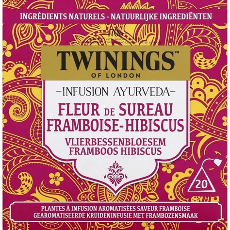 Infusion Ayurveda Fleur Sureau Framboise TWININGS La Boite De 20