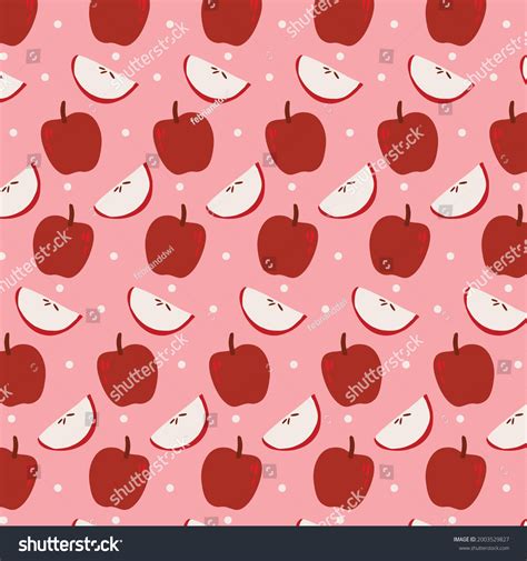 Hand Drawn Apple Slice Pattern Vector Stock Vector Royalty Free