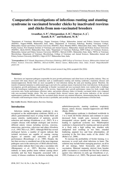 Pdf Comparative Investigations Of Infectious Runting And Stunting