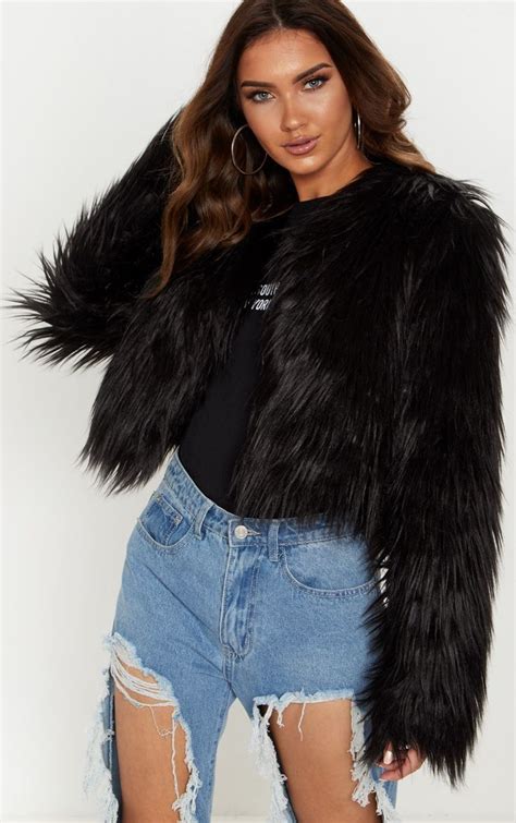 FFF Fabulous Faux Fur NoHo Arts District Faux Fur Cropped Jacket