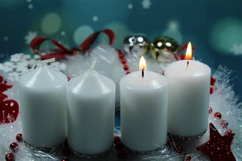 Second Advent Sunday/ Candles on an Advent Wreath Stock Photo - Image ...