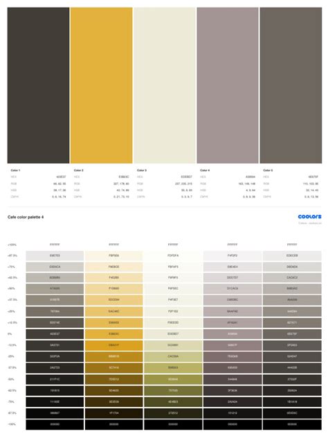 cafe color palette