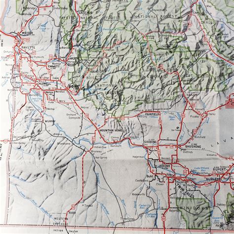 1940 Idaho Highway Map Travel Brochure Vintage Road Photos Vacation