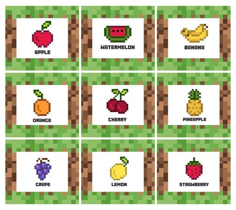 Free Printable Minecraft Food Labels