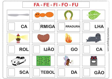 Atividades E Moldes S Labas Fa Fe Fi Fo Fu