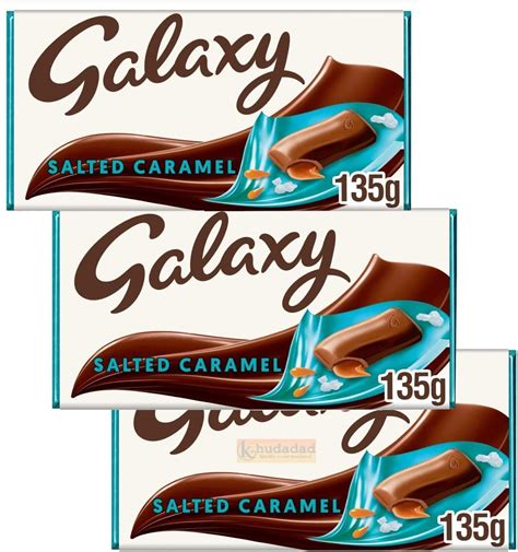 3 Pack Galaxy Salted Caramel Chocolate Bars 135g Each Uk Grocery