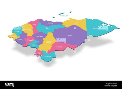 Honduras Political Map Of Administrative Divisions Departments D