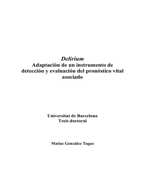 Delirium Universitat De Barcelona