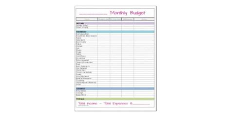 Free Monthly Budget Template Frugal Fanatic Free Printable Home