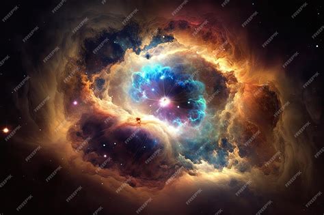 Premium AI Image | NASA Provided Parts of this Exploding Nebula Image