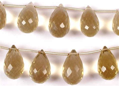 Lemon Topaz Faceted Drops Exotic India Art