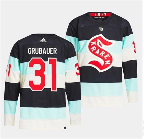 Seattle Kraken Philipp Grubauer Away White Jersey