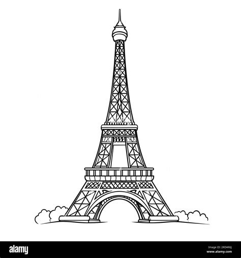 Eiffel tower. Eiffel tower hand-drawn comic illustration. Vector doodle ...