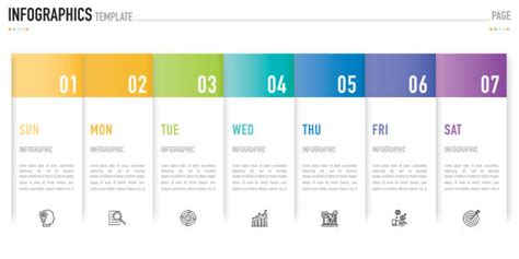 weekly calendar infographic stock illustrations royalty