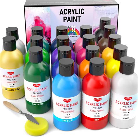 Nicpro 20 Colors Large Bulk Outdoor Acrylic Paint Set 845