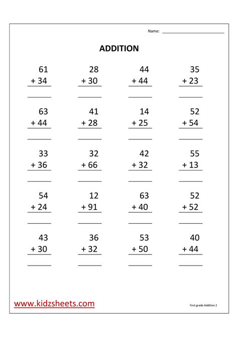 1st Grade Math Addition Worksheets