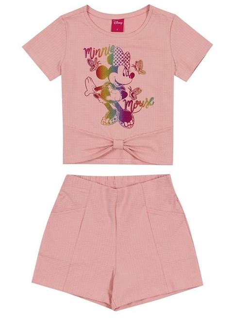 Disney Conjunto Infantil Feminino Rosa Em 2023 Feminino Roupas