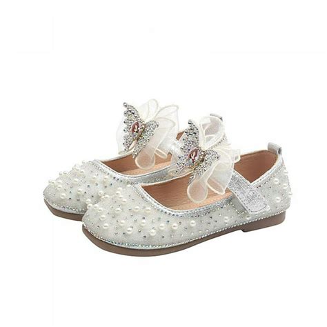 Gyratedream Girls Toddlerlittle Kid Dress Flats Shoes Pearls Bow Girl