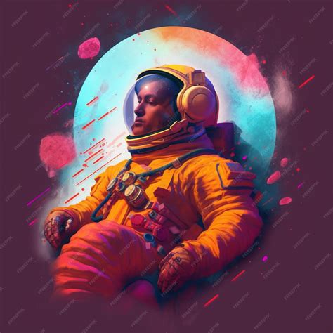 Premium Ai Image Illustration Of A Man In A Space Suit With A Helmet