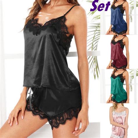 Femmes Mesdames dentelle Sexy Lingerie Set V cou élastique à la taille