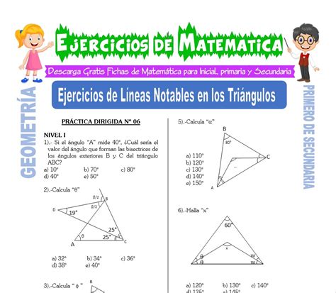 Ejercicios De Líneas Notables En Los Triángulos Primero De Secundaria