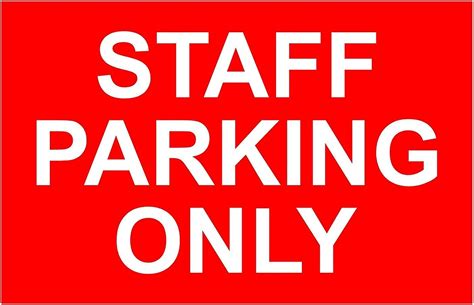 Parking For Staff Only Safety Sign Self Adhesive Sticker 300mm X