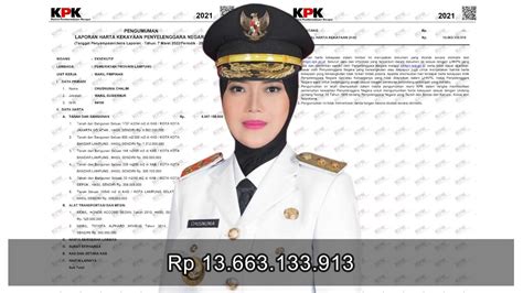 Seberapa Kaya Chusnunia Chalim Wakil Gubernur Lampung Ke 9 LHKPN