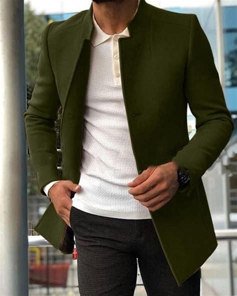 Fashion Mens Slim Fit Wool Coat Slim Fit Men Slim Fit Blazers Mens Outerwear Fashion