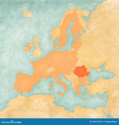 Mapa Da Romênia Da União Europeia Ilustração Stock Ilustração de