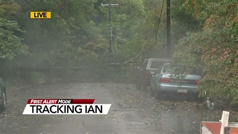 Rain Winds Take Down Tree Power Lines In Durham Youtube