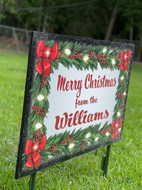 Personalized Merry Christmas Sign Outdoor Christmas Decor – Yard Art ...